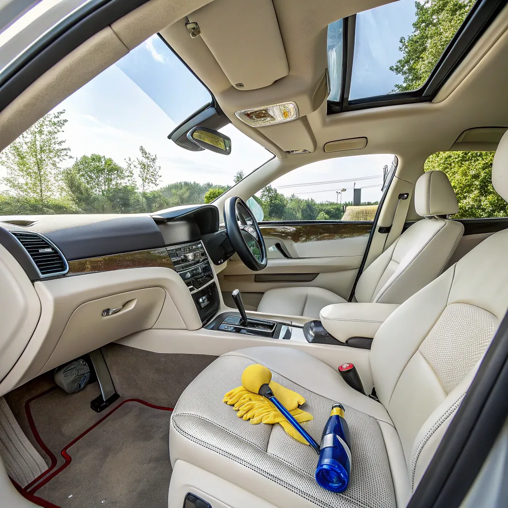 Detailed interior car cleaning